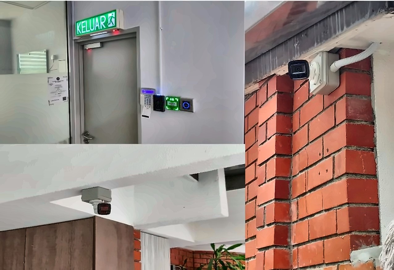 Commercial office: door access and cameras