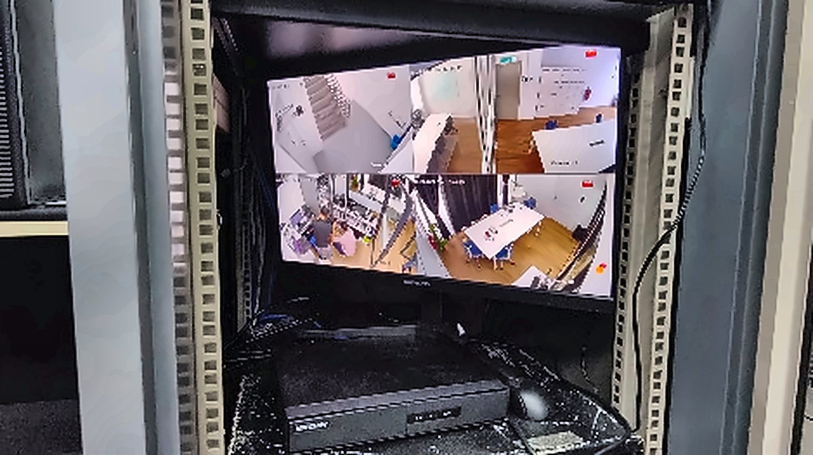 NVR rack with monitor